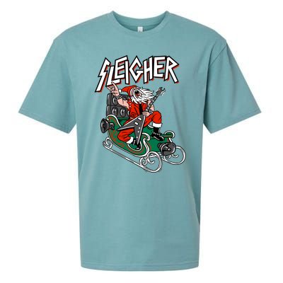 Ugly Christmas Sweater Sleigher Heavy Metal Santa Meaningful Gift Sueded Cloud Jersey T-Shirt