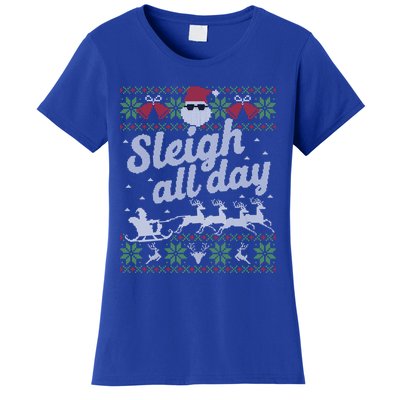 Ugly Christmas Sweater Santa Sleigh All Day Cool Gift Women's T-Shirt