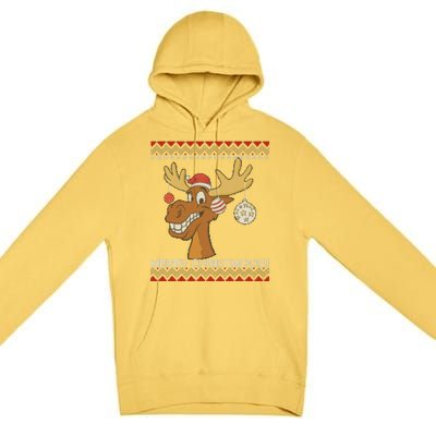 Ugly Christmas Sweater I Merry Christmoose Funny Moose Xmas Premium Pullover Hoodie