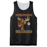 Ugly Christmas Sweater I Merry Christmoose Funny Moose Xmas Mesh Reversible Basketball Jersey Tank