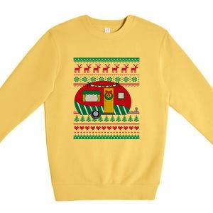 Ugly Christmas Sweater Camping Gift Funny Xmas Premium Crewneck Sweatshirt