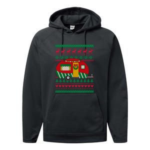 Ugly Christmas Sweater Camping Gift Funny Xmas Performance Fleece Hoodie