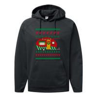 Ugly Christmas Sweater Camping Gift Funny Xmas Performance Fleece Hoodie