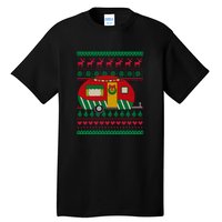 Ugly Christmas Sweater Camping Gift Funny Xmas Tall T-Shirt