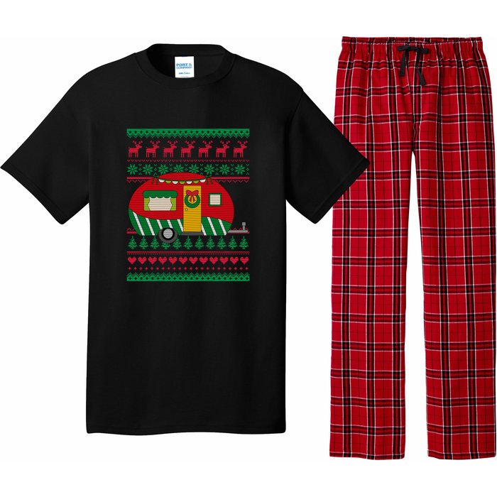 Ugly Christmas Sweater Camping Gift Funny Xmas Pajama Set