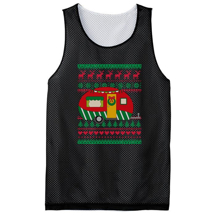 Ugly Christmas Sweater Camping Gift Funny Xmas Mesh Reversible Basketball Jersey Tank