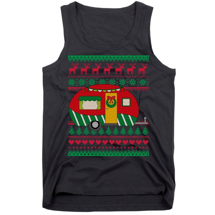 Ugly Christmas Sweater Camping Gift Funny Xmas Tank Top