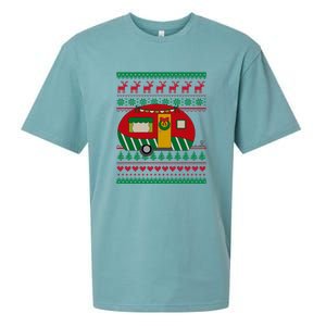 Ugly Christmas Sweater Camping Gift Funny Xmas Sueded Cloud Jersey T-Shirt