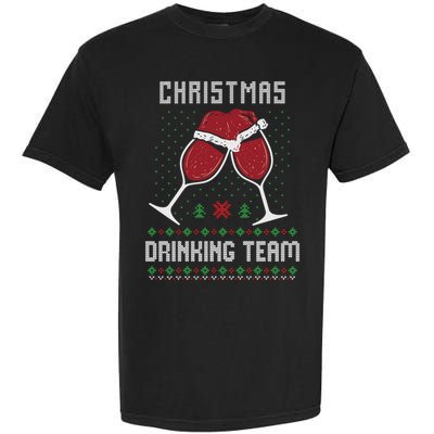 Ugly Christmas Sweater Alcohol Drink Beer Drinking Team Wine Garment-Dyed Heavyweight T-Shirt