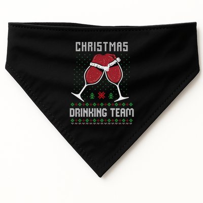 Ugly Christmas Sweater Alcohol Drink Beer Drinking Team Wine USA-Made Doggie Bandana