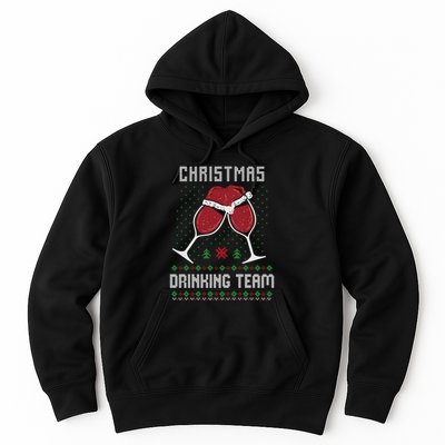 Ugly Christmas Sweater Alcohol Drink Beer Drinking Team Wine Hoodie