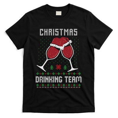 Ugly Christmas Sweater Alcohol Drink Beer Drinking Team Wine T-Shirt