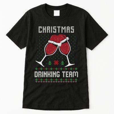Ugly Christmas Sweater Alcohol Drink Beer Drinking Team Wine Tall T-Shirt
