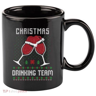 Ugly Christmas Sweater Alcohol Drink Beer Drinking Team Wine 11oz C Handle Ceramic Mug