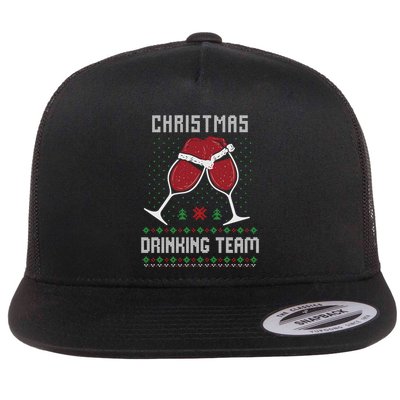 Ugly Christmas Sweater Alcohol Drink Beer Drinking Team Wine Flatbill Hat