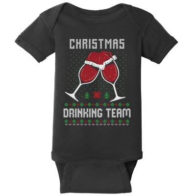 Ugly Christmas Sweater Alcohol Drink Beer Drinking Team Wine Baby Bodysuit