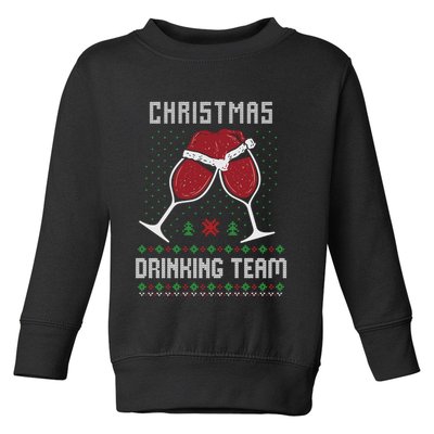 Ugly Christmas Sweater Alcohol Drink Beer Drinking Team Wine Toddler Sweatshirt