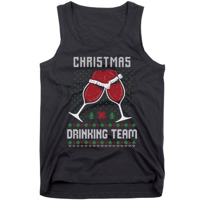 Ugly Christmas Sweater Alcohol Drink Beer Drinking Team Wine Tank Top