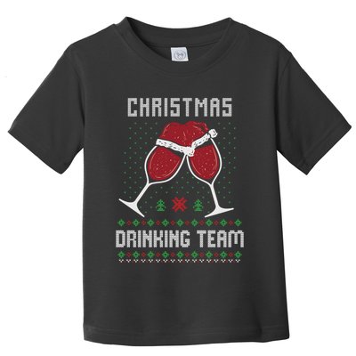 Ugly Christmas Sweater Alcohol Drink Beer Drinking Team Wine Toddler T-Shirt