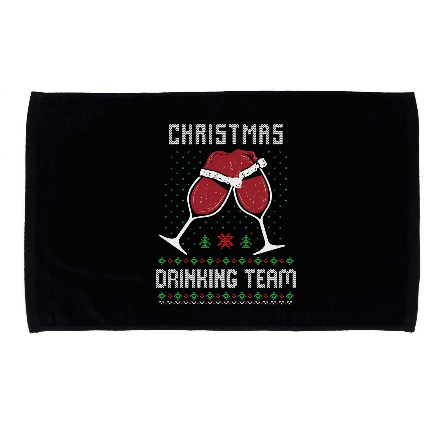 Ugly Christmas Sweater Alcohol Drink Beer Drinking Team Wine Microfiber Hand Towel
