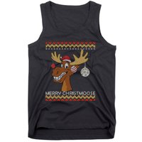 Ugly Christmas Sweater I Merry Christmoose Funny Moose Xmas Tank Top