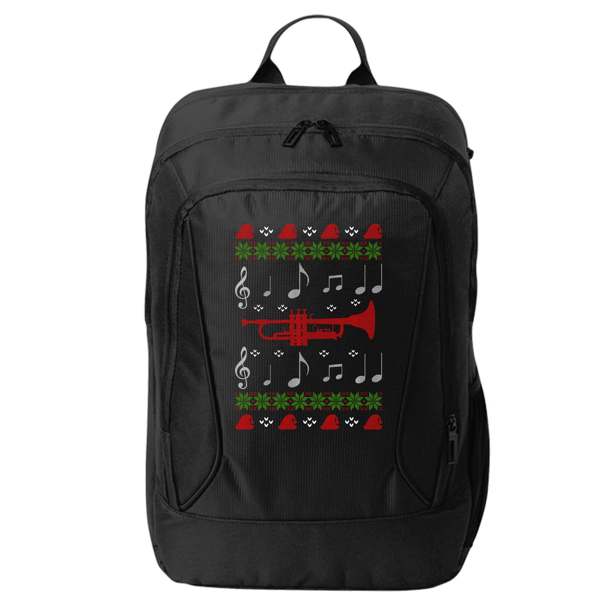Ugly Christmas Sweater Style Gift Trumpet Player City Backpack