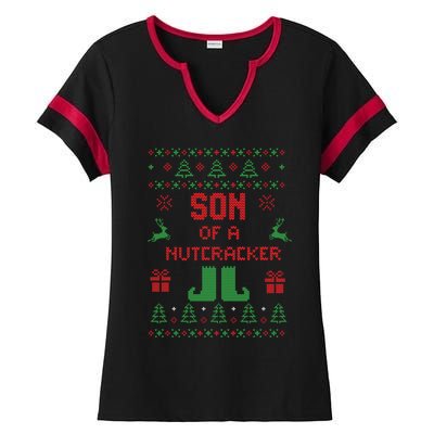 Ugly Christmas Sweater Son Of A Nutcracker Funny Meaningful Gift Ladies Halftime Notch Neck Tee