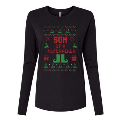 Ugly Christmas Sweater Son Of A Nutcracker Funny Meaningful Gift Womens Cotton Relaxed Long Sleeve T-Shirt