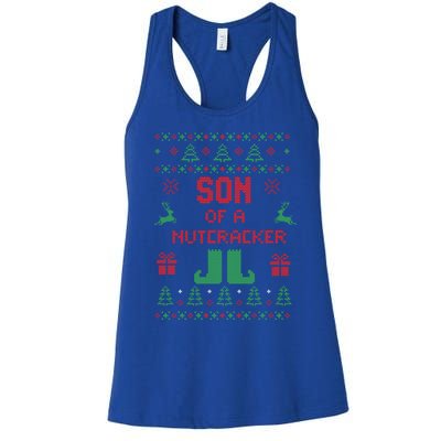 Ugly Christmas Sweater Son Of A Nutcracker Funny Meaningful Gift Women's Racerback Tank