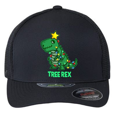 Ugly Christmas T Rex Christmas Tree Rex Gift Flexfit Unipanel Trucker Cap