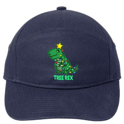 Ugly Christmas T Rex Christmas Tree Rex Gift 7-Panel Snapback Hat