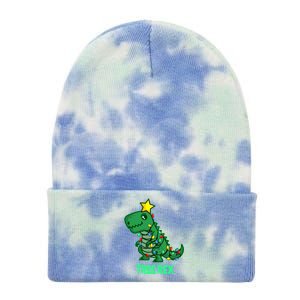 Ugly Christmas T Rex Christmas Tree Rex Gift Tie Dye 12in Knit Beanie