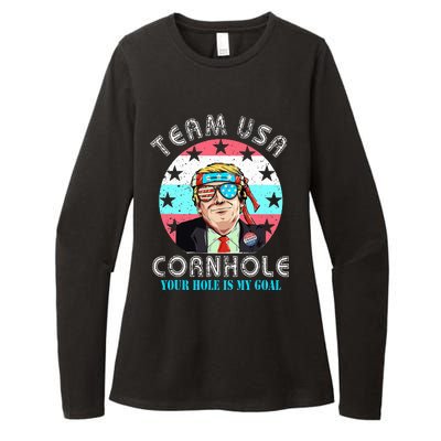 Usa Cornhole Team Cornhole Funny Cornhole Womens CVC Long Sleeve Shirt