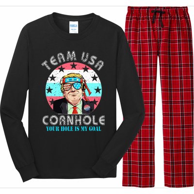 Usa Cornhole Team Cornhole Funny Cornhole Long Sleeve Pajama Set