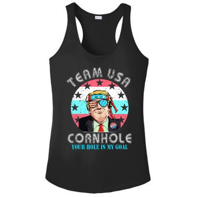 Usa Cornhole Team Cornhole Funny Cornhole Ladies PosiCharge Competitor Racerback Tank