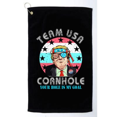 Usa Cornhole Team Cornhole Funny Cornhole Platinum Collection Golf Towel