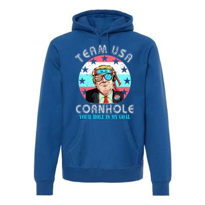 Usa Cornhole Team Cornhole Funny Cornhole Premium Hoodie