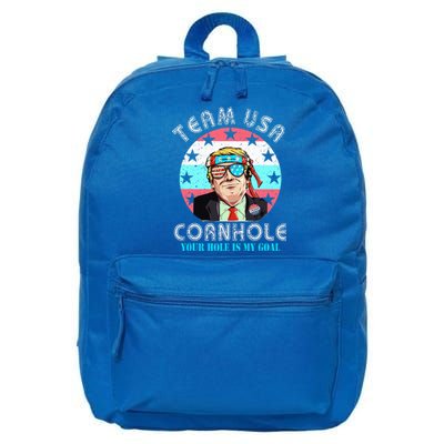 Usa Cornhole Team Cornhole Funny Cornhole 16 in Basic Backpack