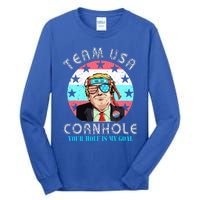 Usa Cornhole Team Cornhole Funny Cornhole Tall Long Sleeve T-Shirt