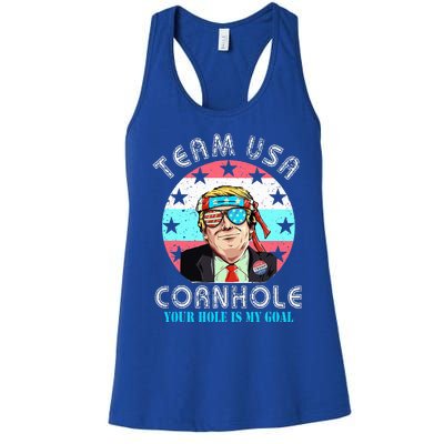 Usa Cornhole Team Cornhole Funny Cornhole Women's Racerback Tank