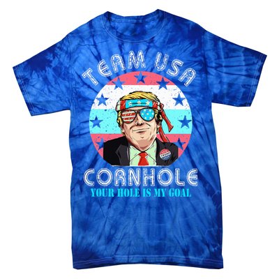 Usa Cornhole Team Cornhole Funny Cornhole Tie-Dye T-Shirt