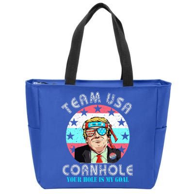 Usa Cornhole Team Cornhole Funny Cornhole Zip Tote Bag