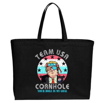 Usa Cornhole Team Cornhole Funny Cornhole Cotton Canvas Jumbo Tote