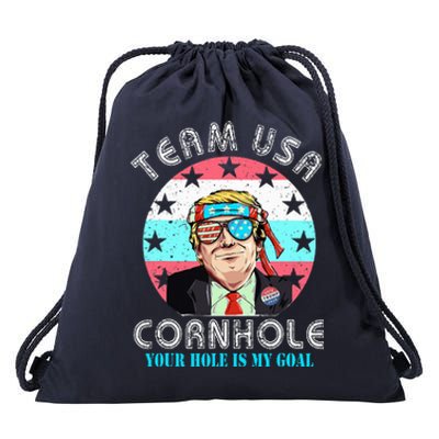 Usa Cornhole Team Cornhole Funny Cornhole Drawstring Bag