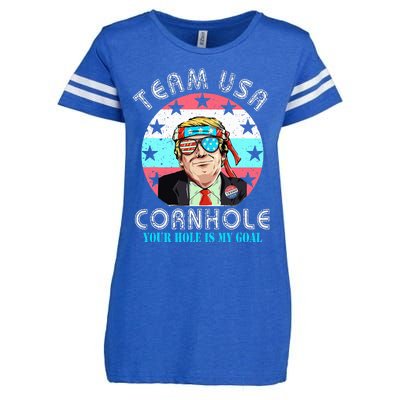 Usa Cornhole Team Cornhole Funny Cornhole Enza Ladies Jersey Football T-Shirt