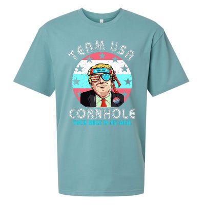 Usa Cornhole Team Cornhole Funny Cornhole Sueded Cloud Jersey T-Shirt