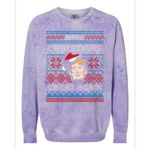 Ugly Christmas Trump Make Christmas Great Again Cool Gift Colorblast Crewneck Sweatshirt