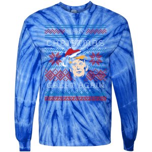 Ugly Christmas Trump Make Christmas Great Again Cool Gift Tie-Dye Long Sleeve Shirt