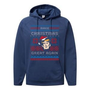 Ugly Christmas Trump Make Christmas Great Again Cool Gift Performance Fleece Hoodie