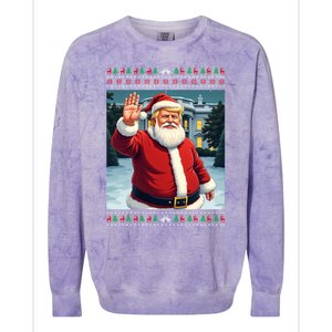 Ugly Christmas Trump Santa Funny Christmas Gift Colorblast Crewneck Sweatshirt